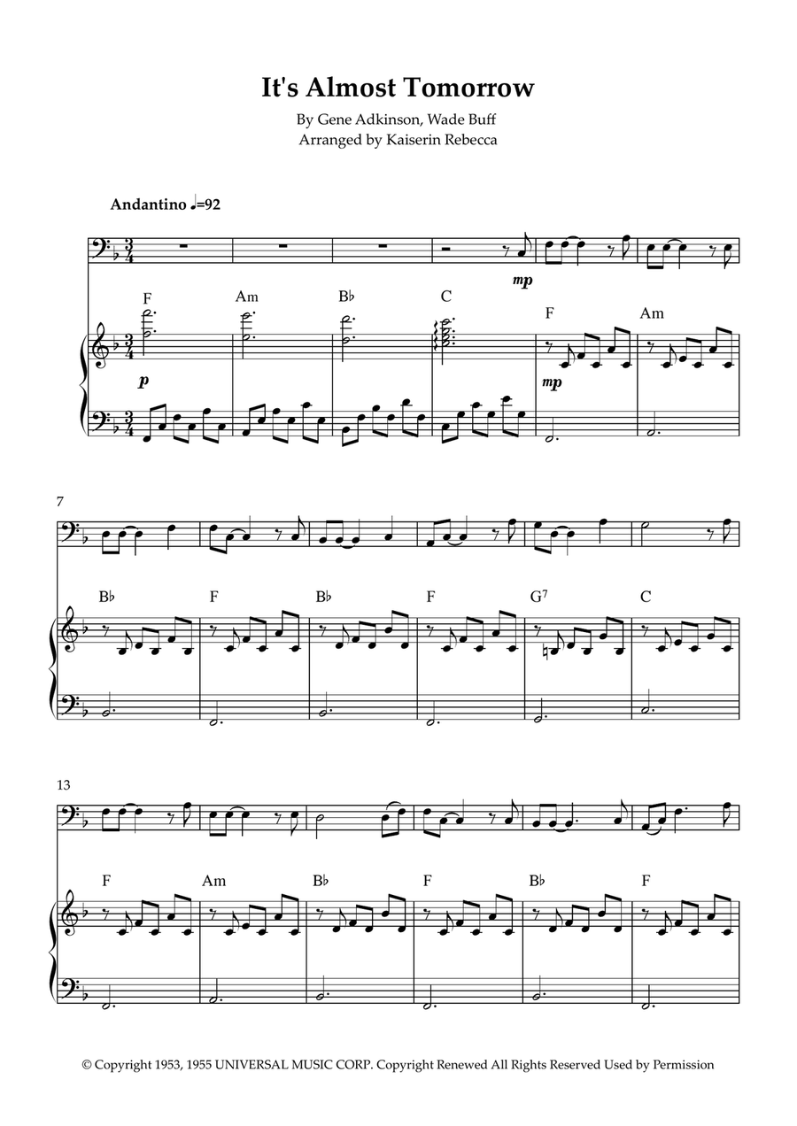 It's Almost Tomorrow It's Almost Tomorrow Bassoon scores gallery preview page 1