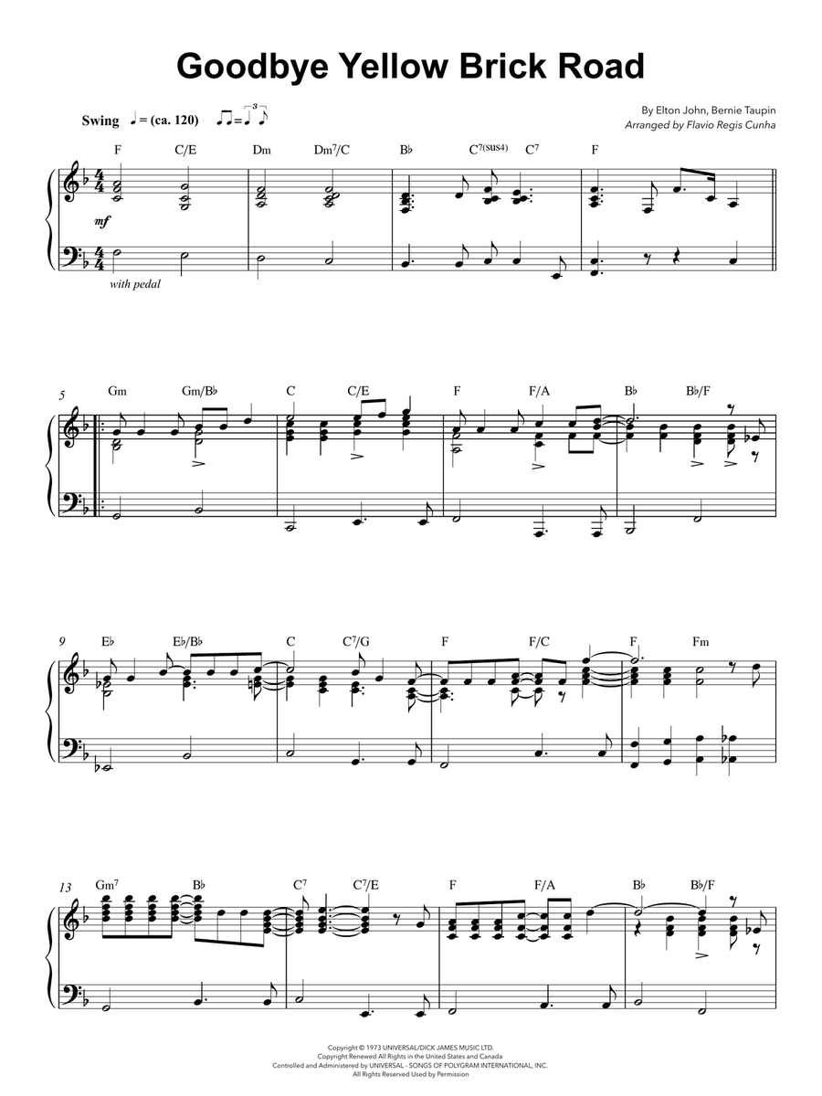 Goodbye Yellow Brick Road Piano Method scores gallery preview page 1