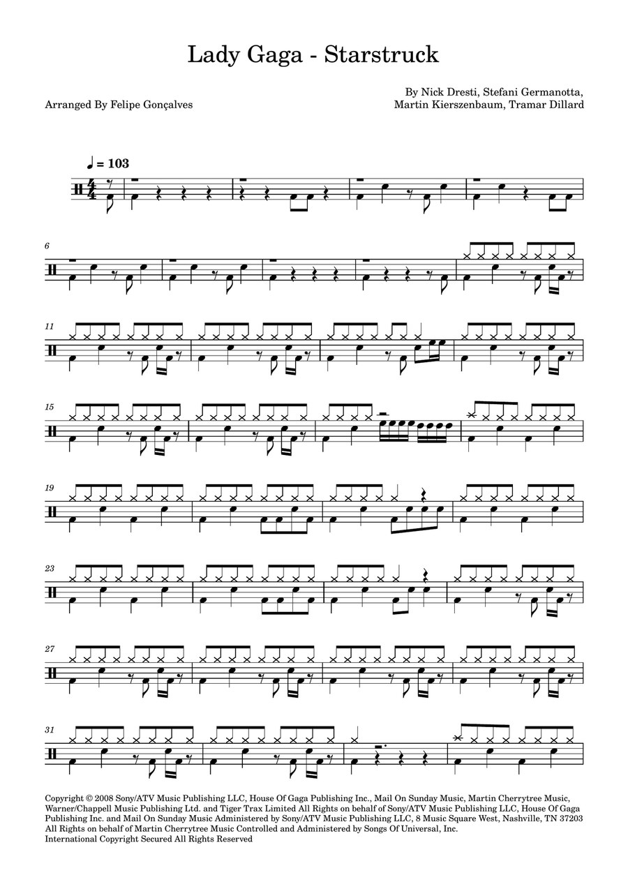 Starstruck Starstruck Drum Set scores gallery preview page 1
