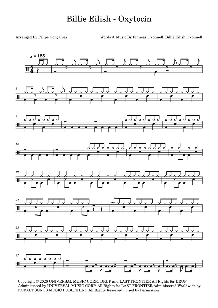 Oxytocin Oxytocin Drum Set scores gallery preview page 1