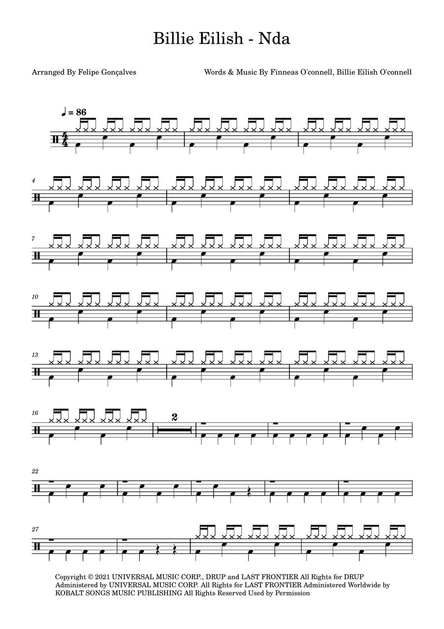 Nda Nda Drum Set scores gallery preview page 1