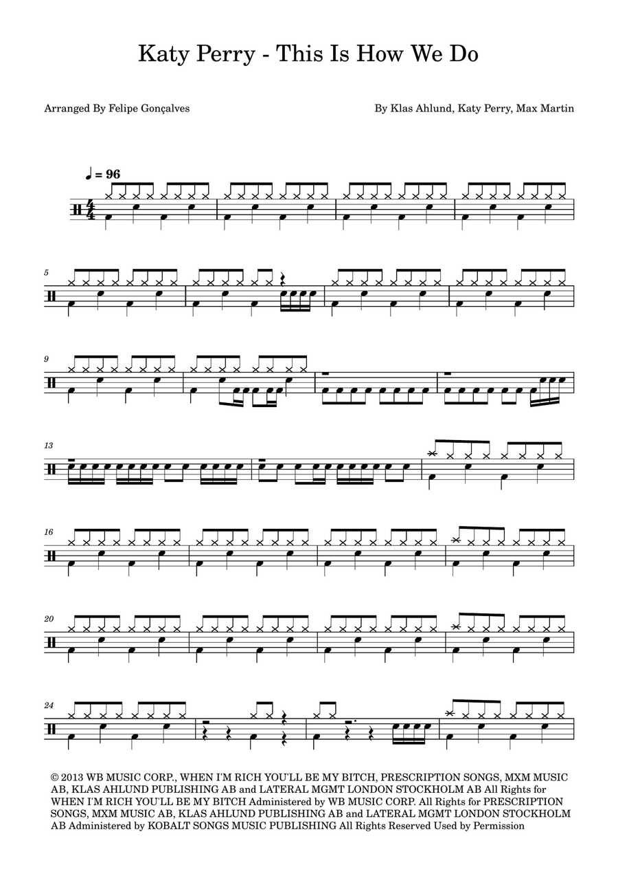 This Is How We Do This Is How We Do Drum Set scores gallery preview page 1