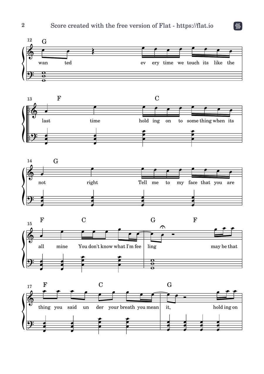 Mean It Mean It Piano, Vocal scores gallery preview page 2