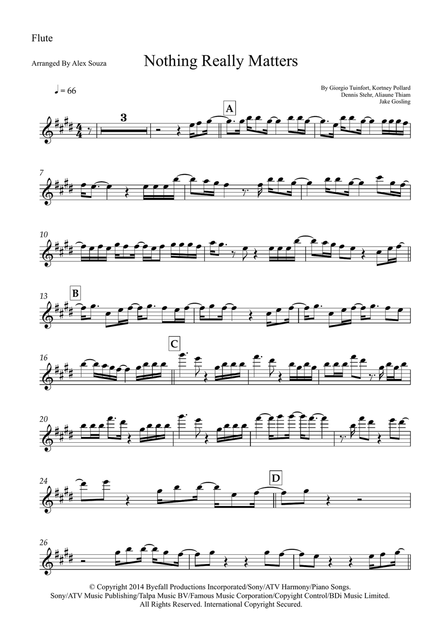 Nothing Really Matters Flute Solo scores gallery preview page 1