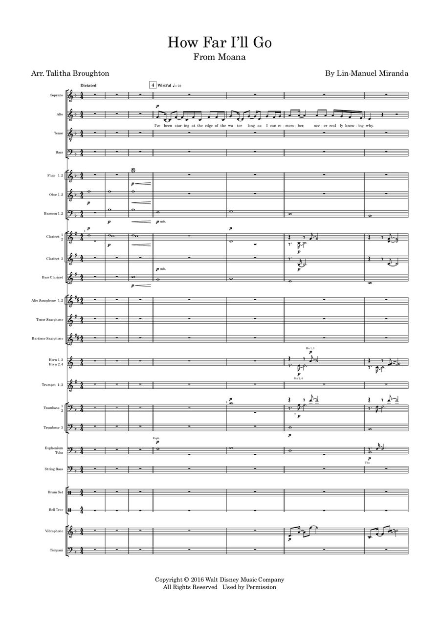 How Far I'll Go Concert Band scores gallery preview page 3