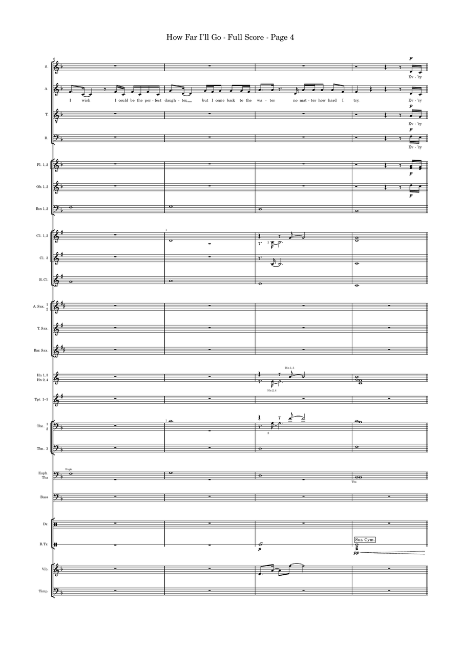 How Far I'll Go Concert Band scores gallery preview page 4