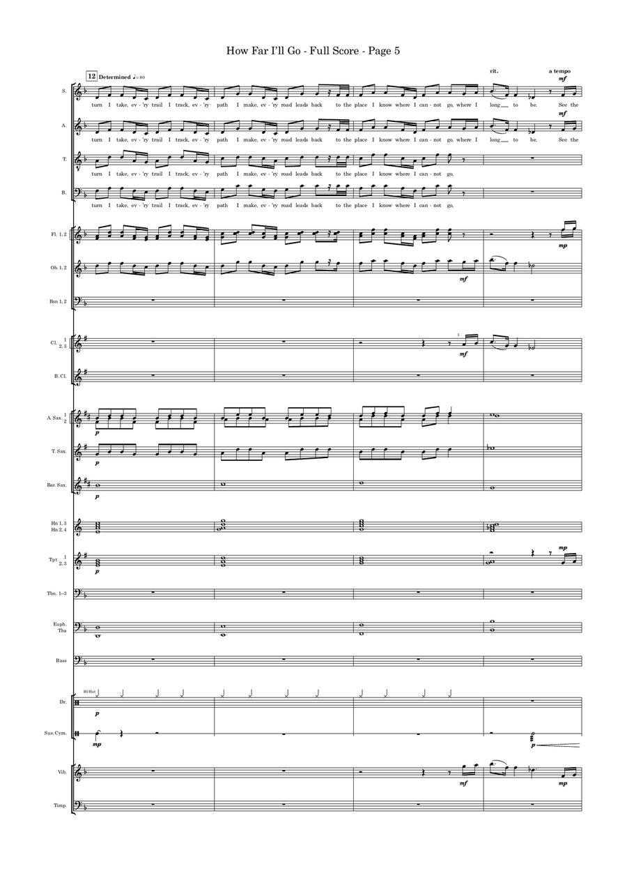 How Far I'll Go Concert Band scores gallery preview page 5