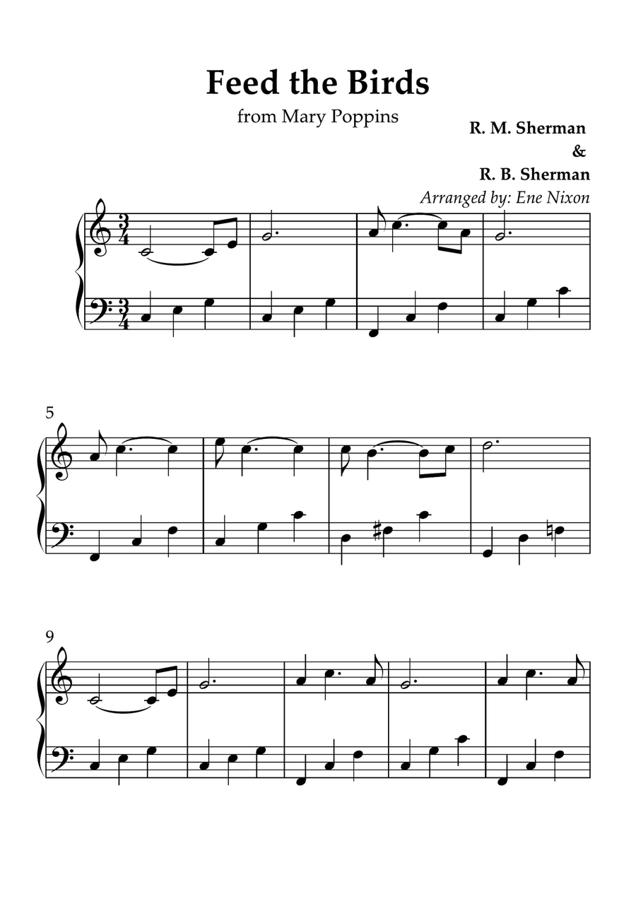 Feed The Birds (Tuppence A Bag) Piano Solo scores gallery preview page 2