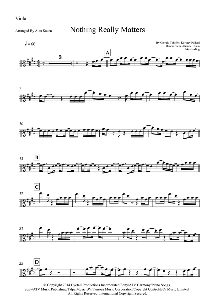 Nothing Really Matters Nothing Really Matters Viola Solo scores gallery preview page 1