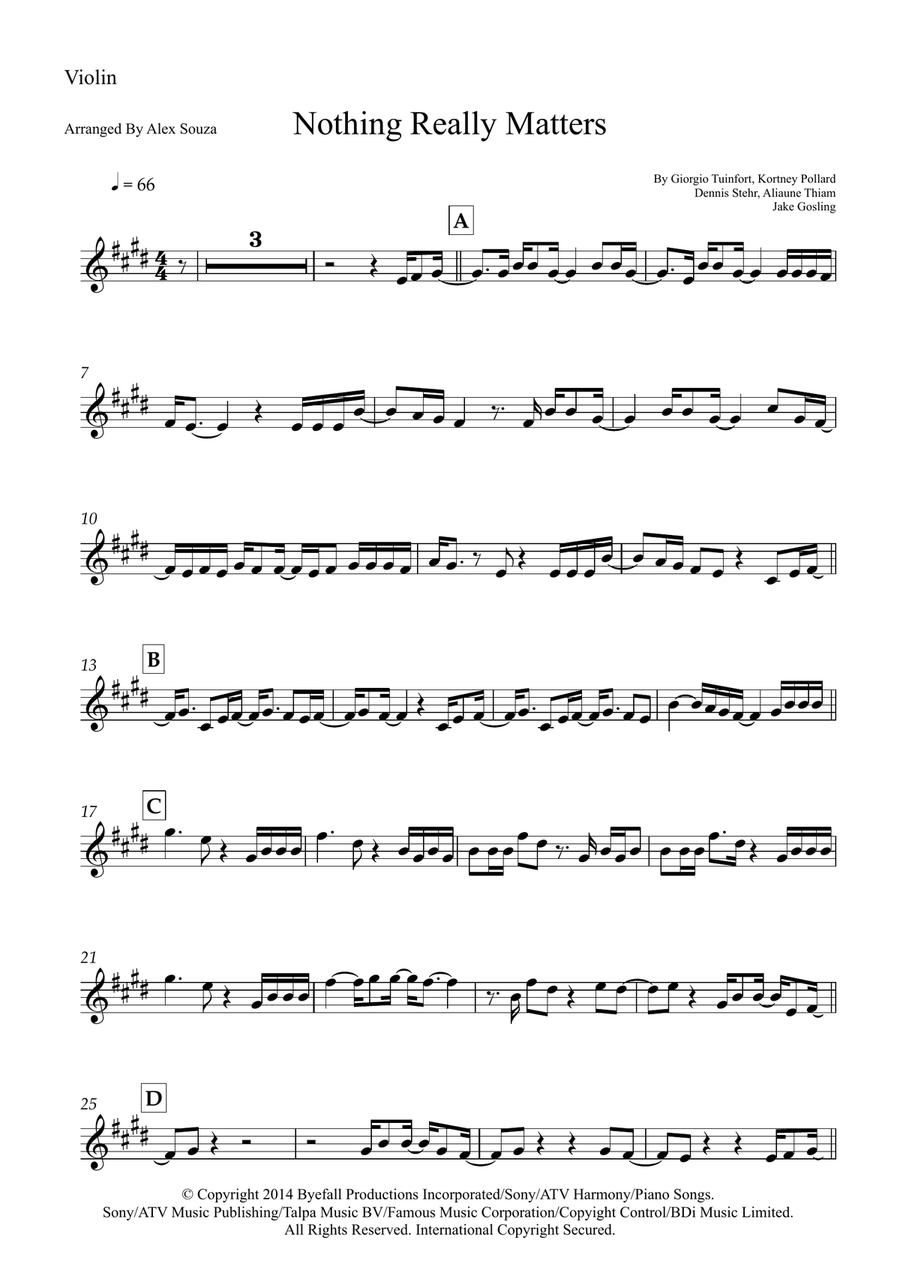 Nothing Really Matters Nothing Really Matters Violin Solo scores gallery preview page 1
