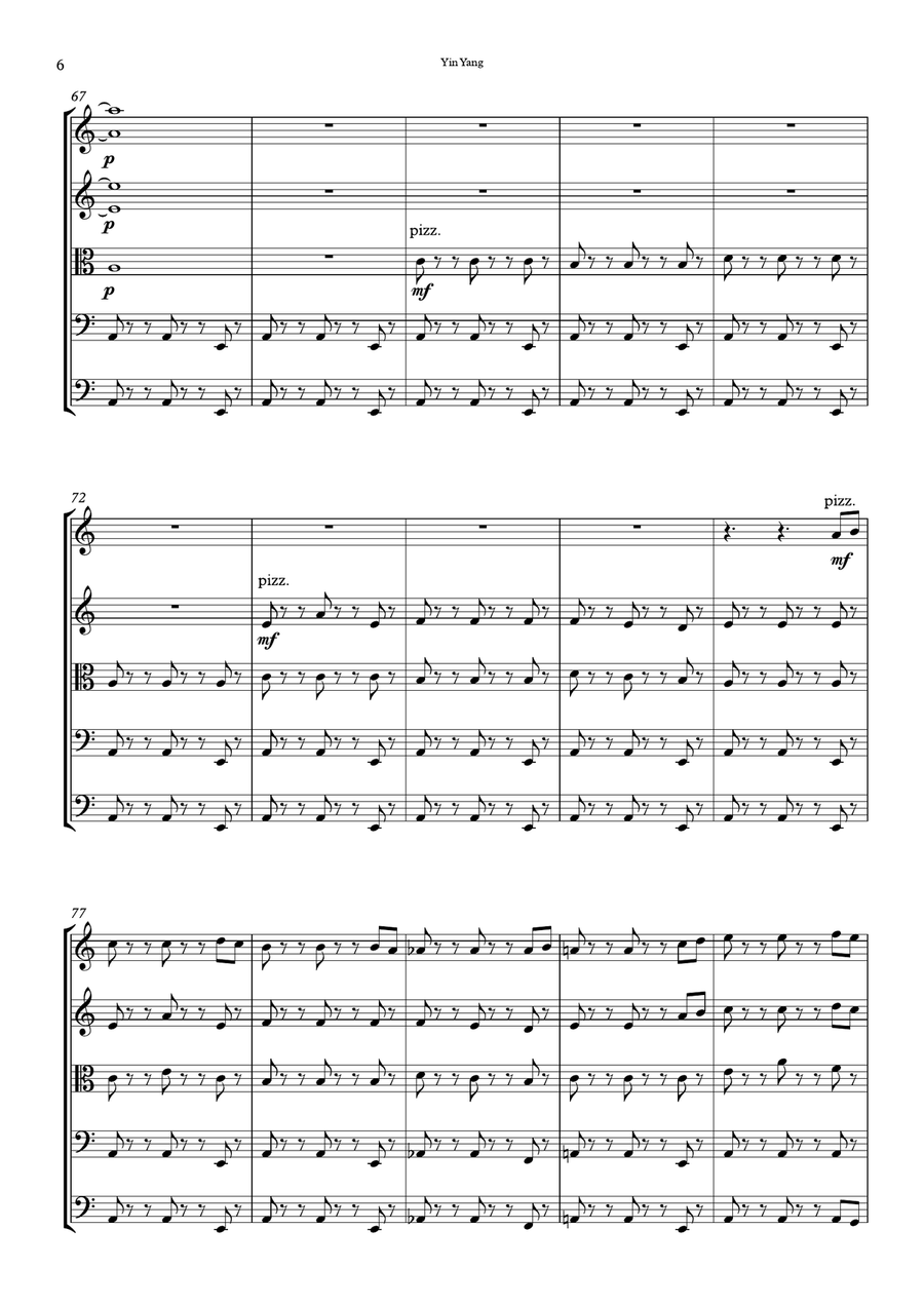 YIN YANG YIN YANG String Orchestra scores gallery preview page 6