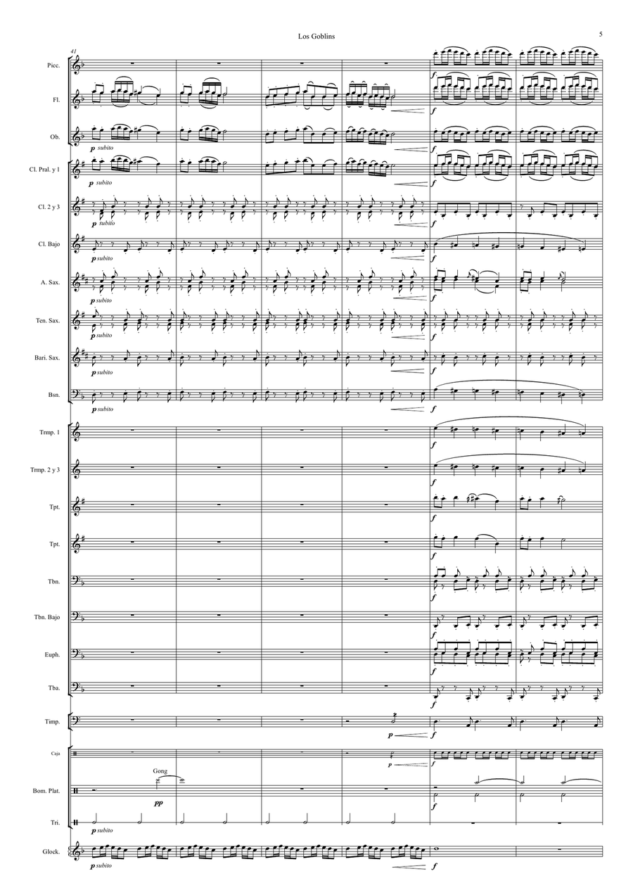 LOS GOBLINS LOS GOBLINS Concert Band scores gallery preview page 5