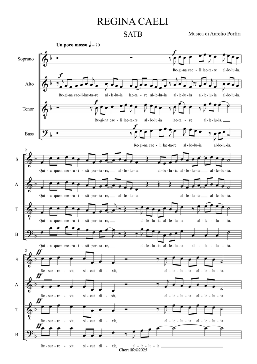 REGINA CAELI 4-Part scores gallery preview page 1