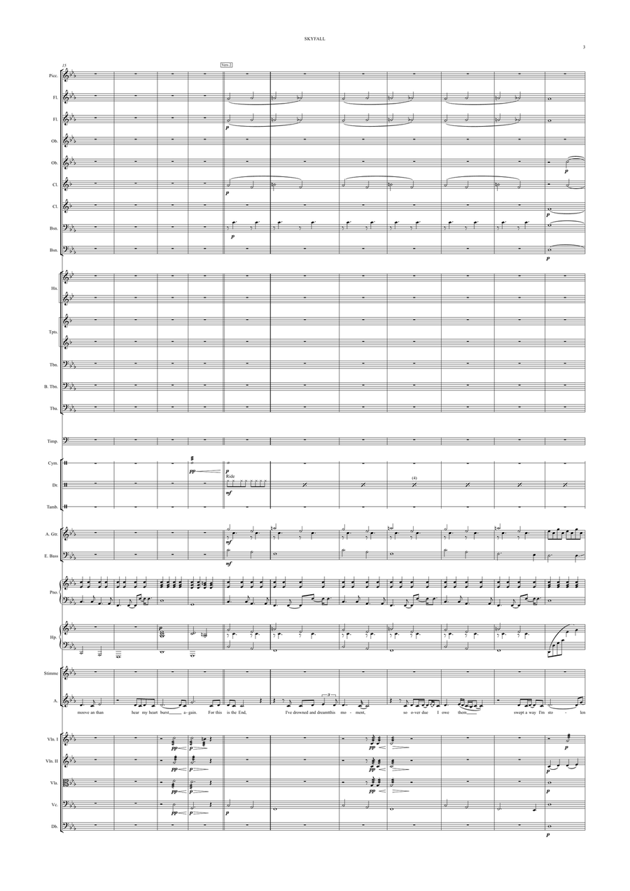Skyfall Skyfall Full Orchestra scores gallery preview page 3
