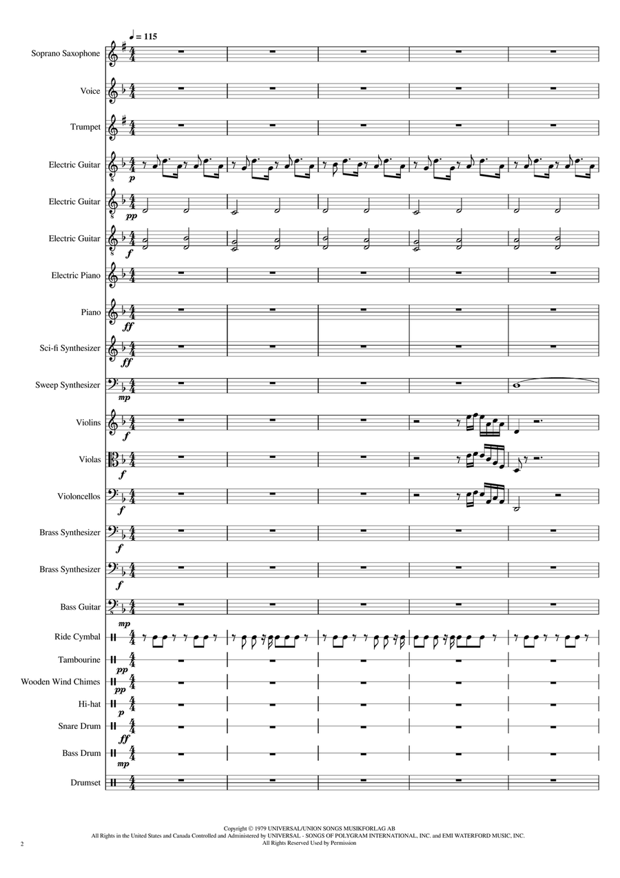 Gimme! Gimme! Gimme! (A Man After Midnight) - Score Only Concert Band scores gallery preview page 2