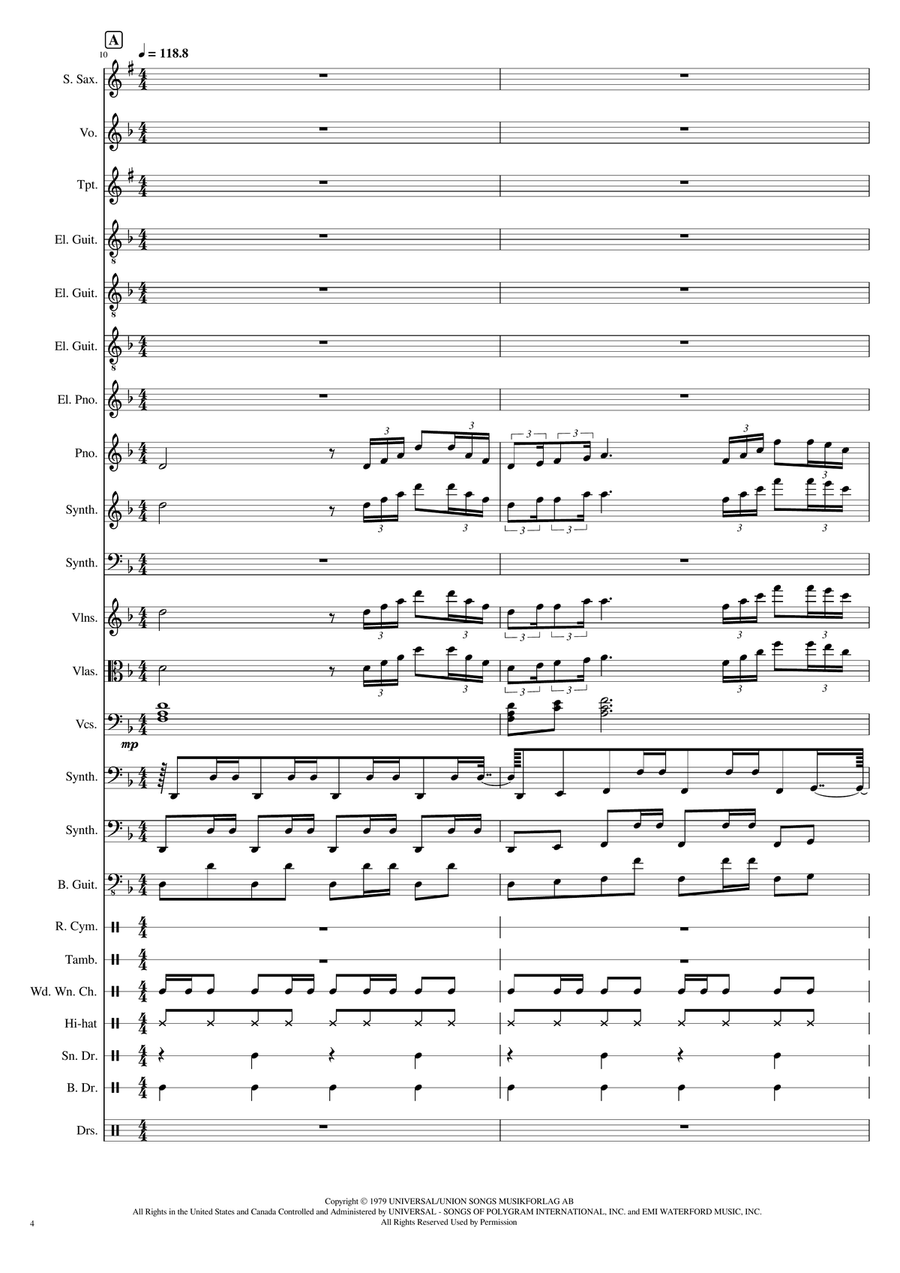 Gimme! Gimme! Gimme! (A Man After Midnight) - Score Only Concert Band scores gallery preview page 4