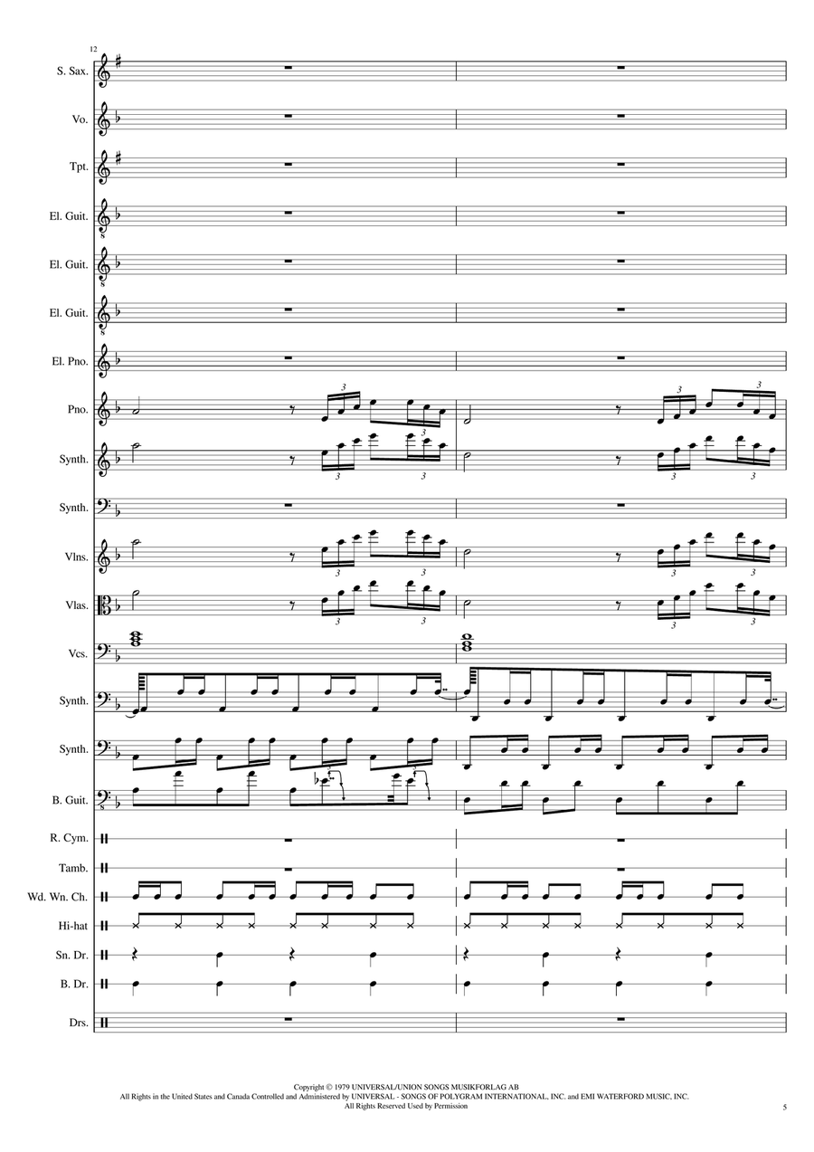 Gimme! Gimme! Gimme! (A Man After Midnight) - Score Only Concert Band scores gallery preview page 5