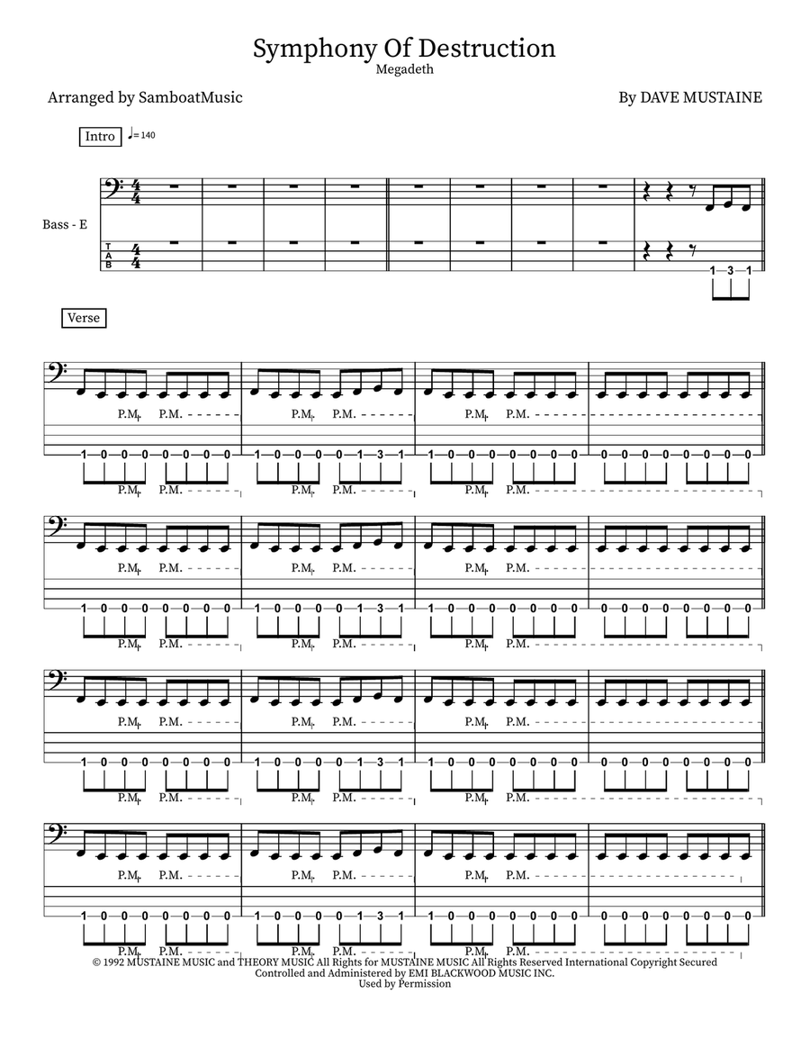 Symphony Of Destruction Symphony Of Destruction Classical Guitar scores gallery preview page 1