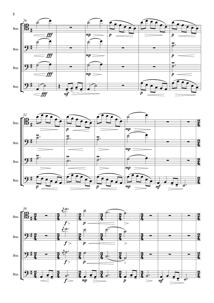To a Japanese friend far away for bassoon quartet Woodwind Quartet scores gallery preview page 2