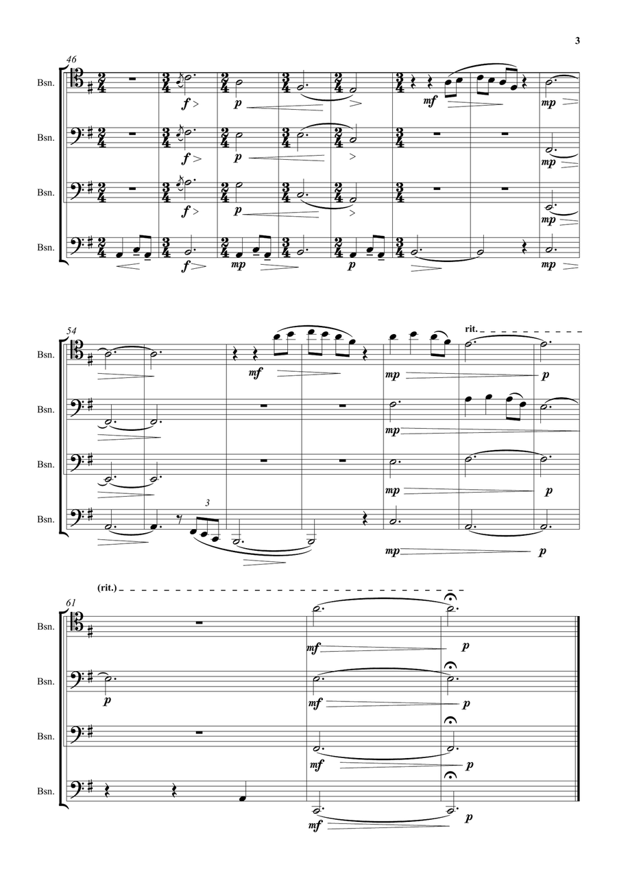 To a Japanese friend far away for bassoon quartet Woodwind Quartet scores gallery preview page 3