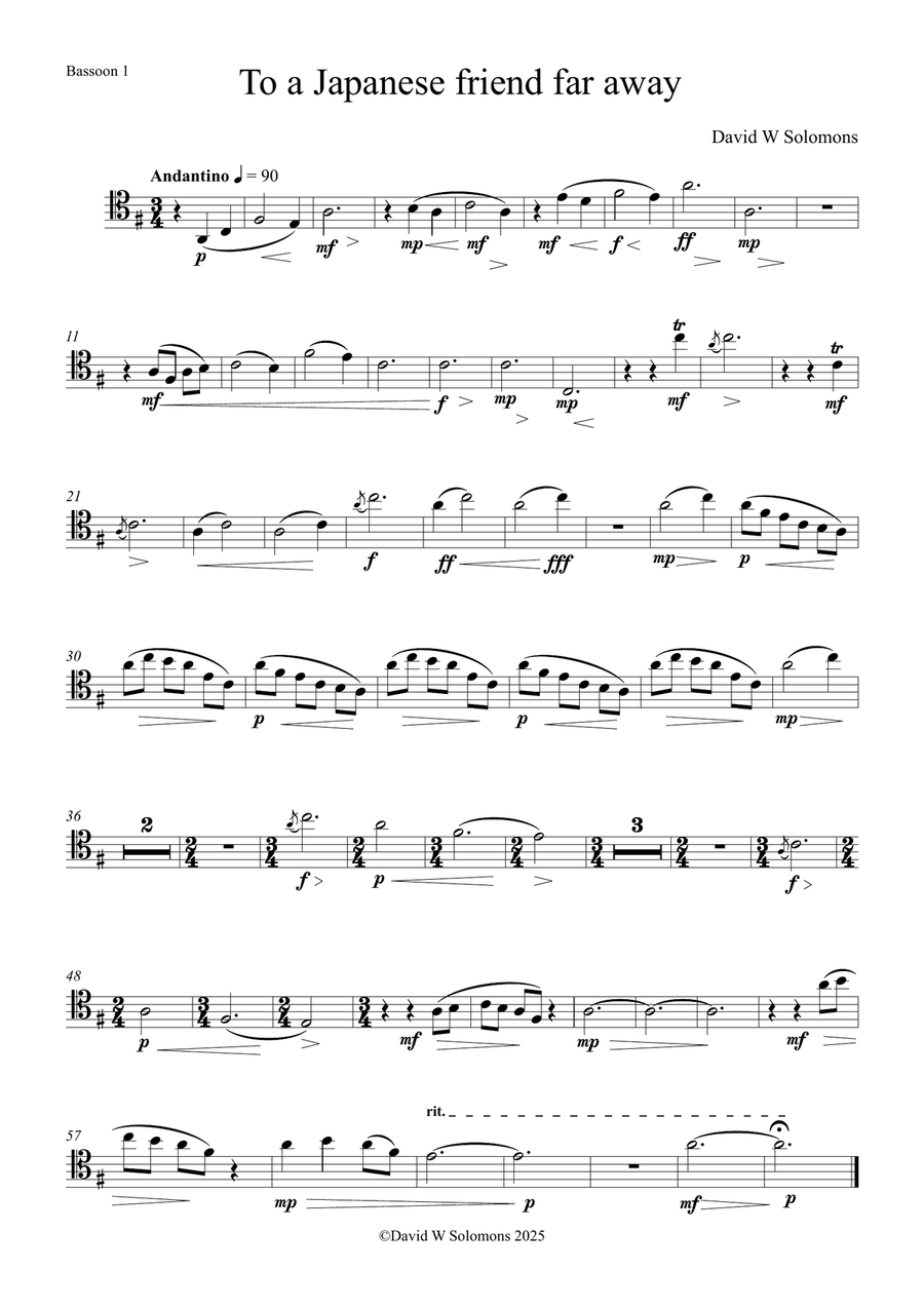 To a Japanese friend far away for bassoon quartet Woodwind Quartet scores gallery preview page 4