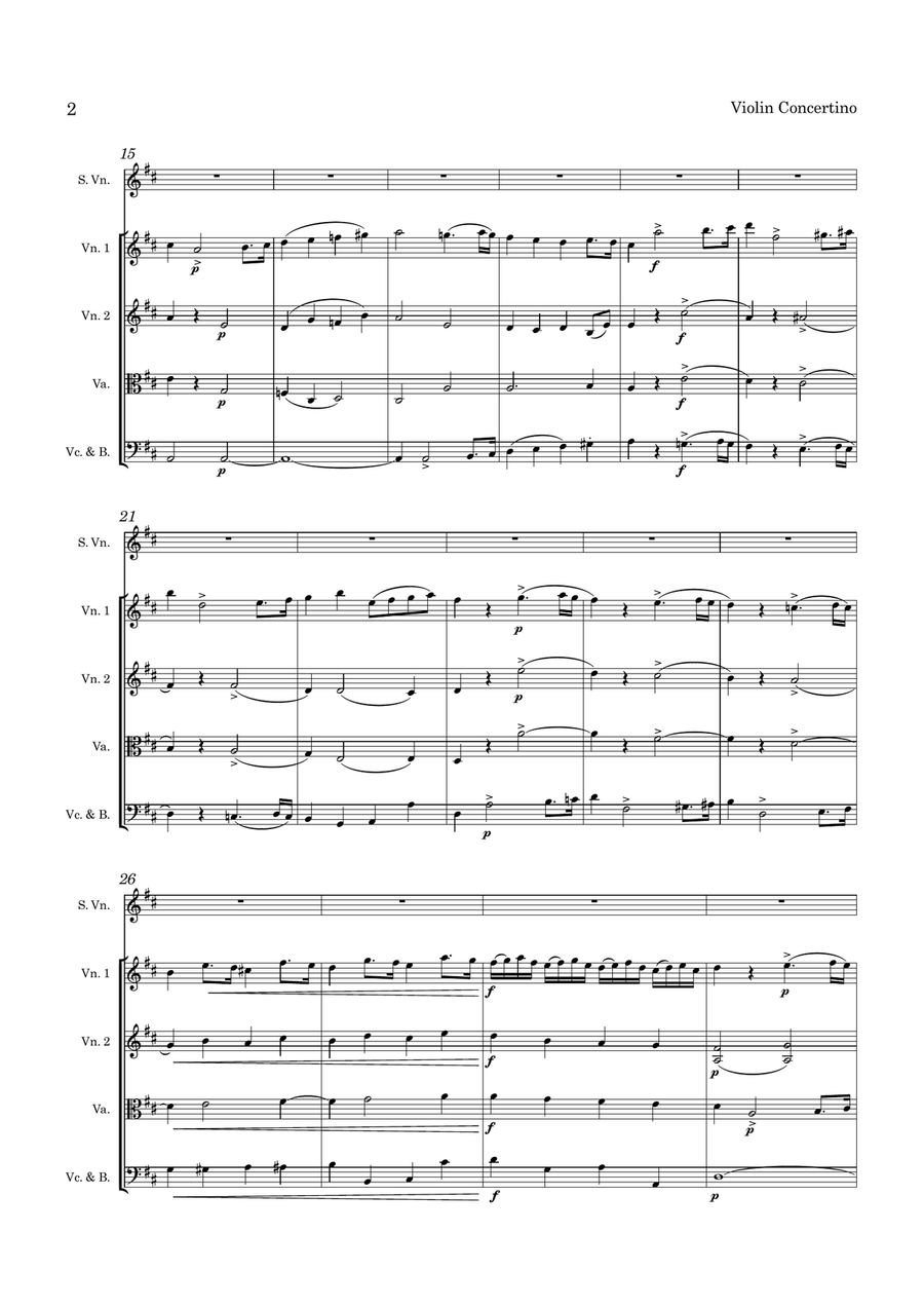 Jansa Violin Concertino Op 54 for Violin and String Orchestra String Orchestra scores gallery preview page 3