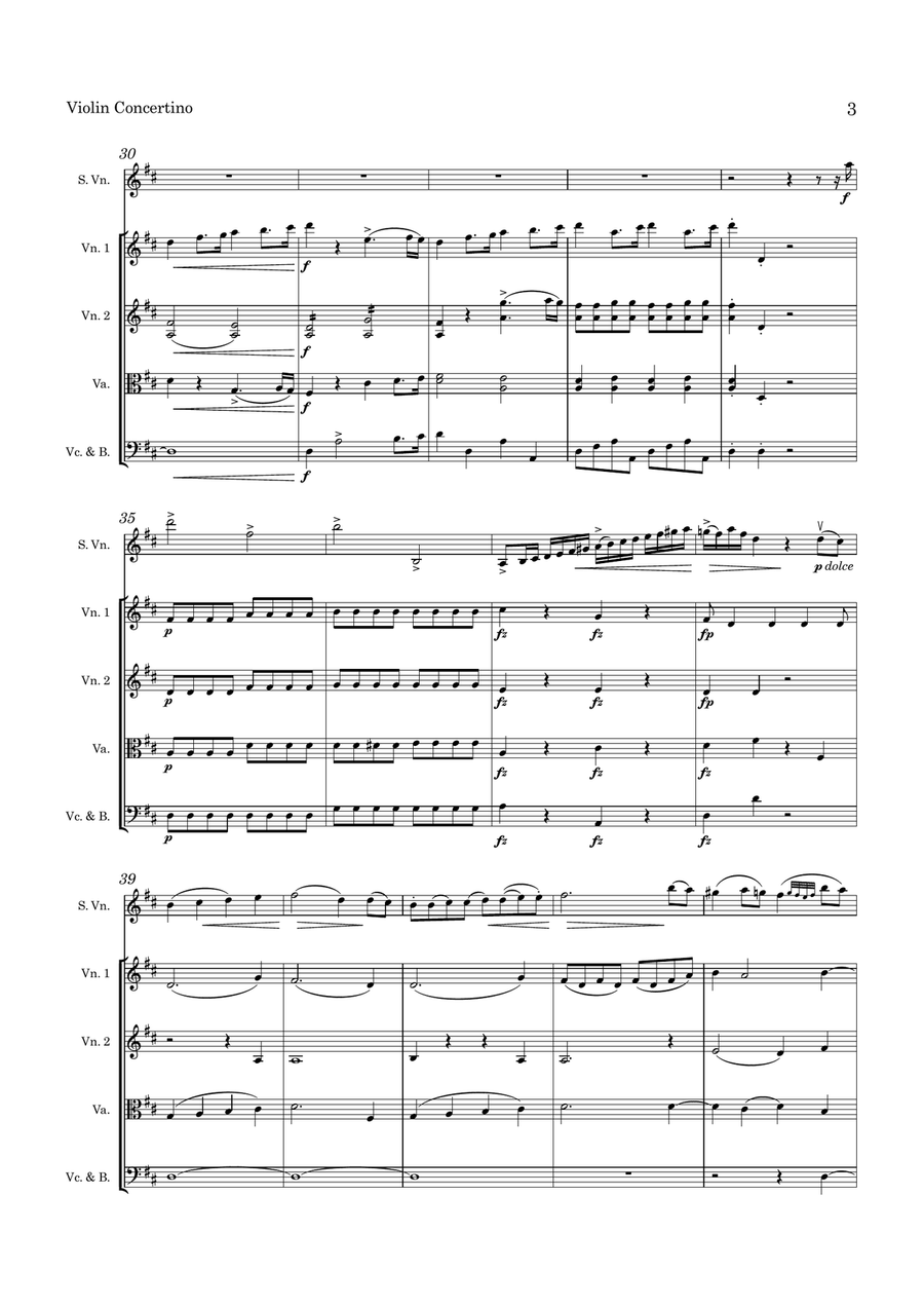 Jansa Violin Concertino Op 54 for Violin and String Orchestra String Orchestra scores gallery preview page 4