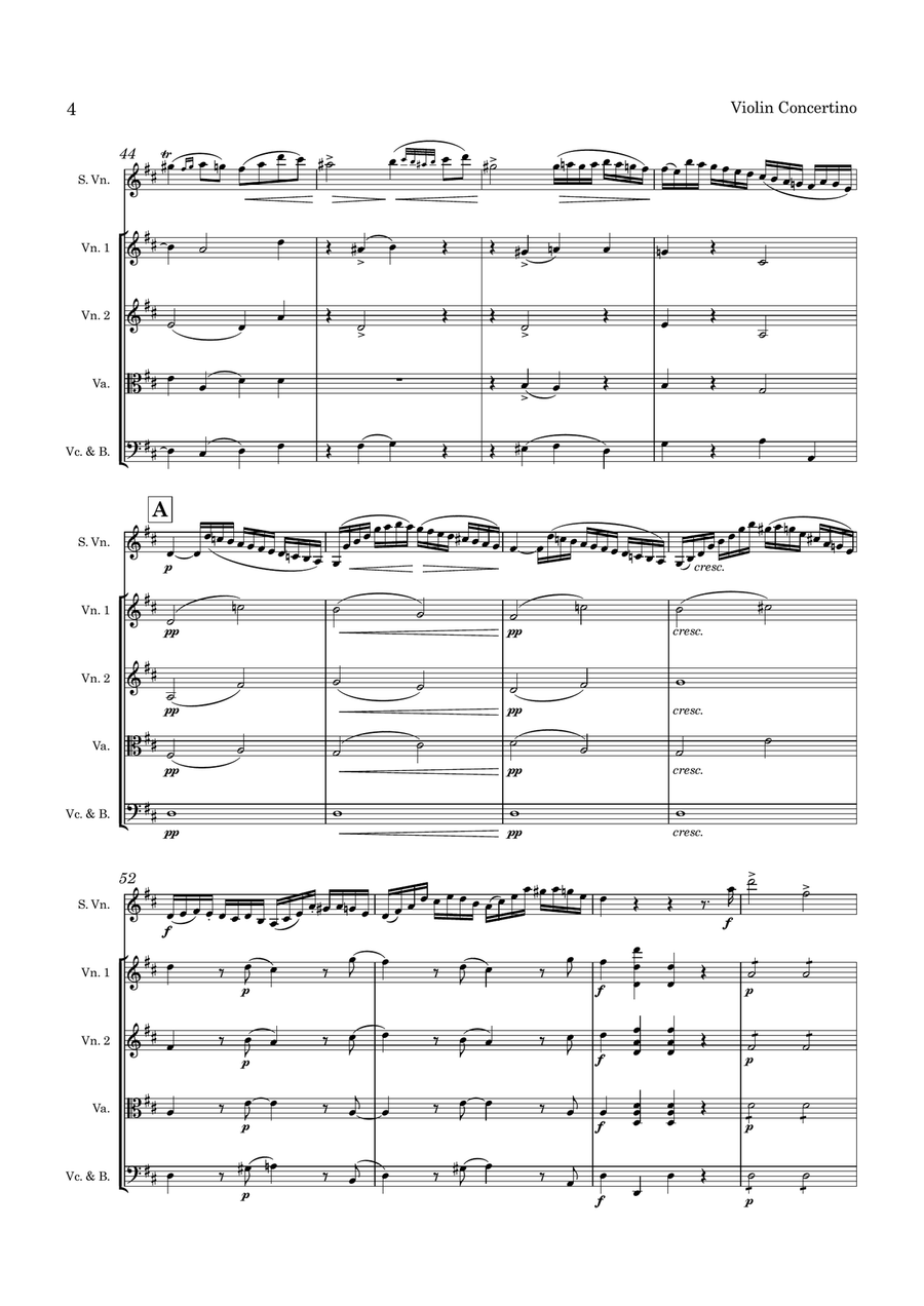 Jansa Violin Concertino Op 54 for Violin and String Orchestra String Orchestra scores gallery preview page 5