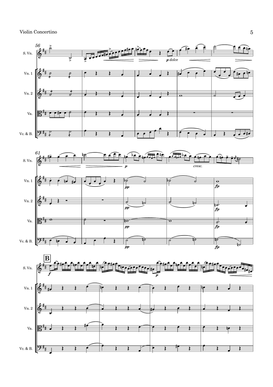 Jansa Violin Concertino Op 54 for Violin and String Orchestra String Orchestra scores gallery preview page 6