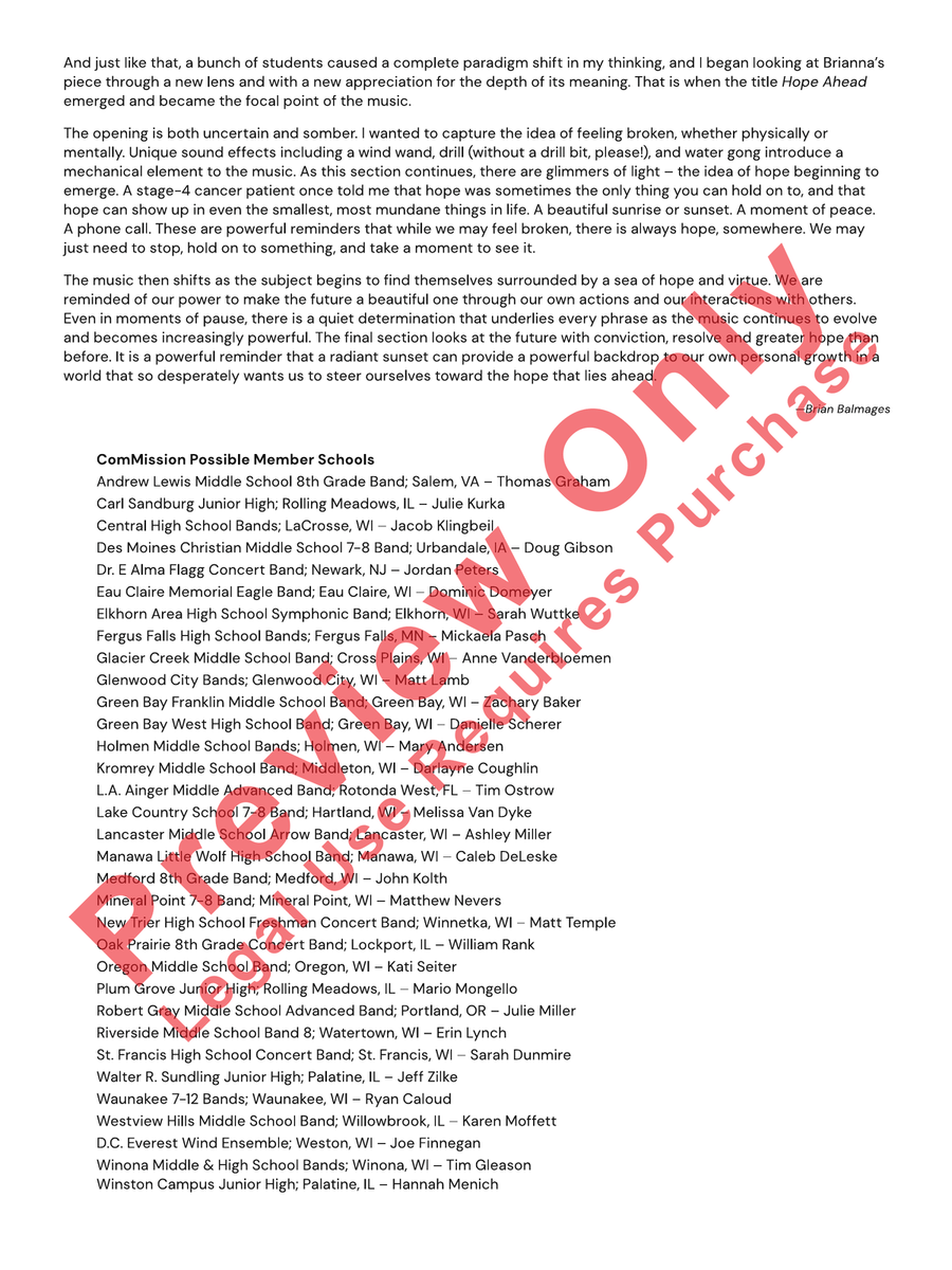 Hope Ahead Hope Ahead Concert Band scores gallery preview page 4