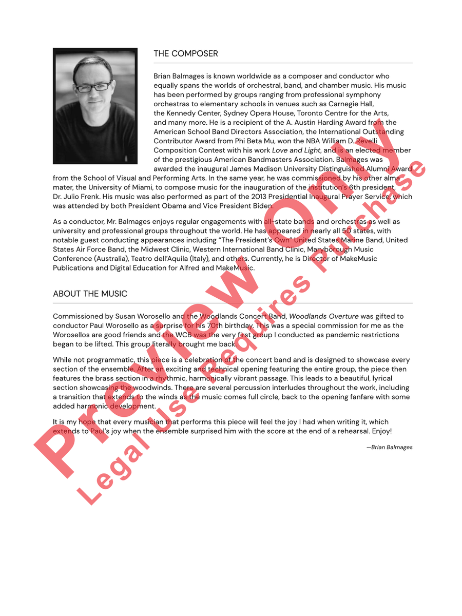 Woodlands Overture Woodlands Overture Concert Band scores gallery preview page 3