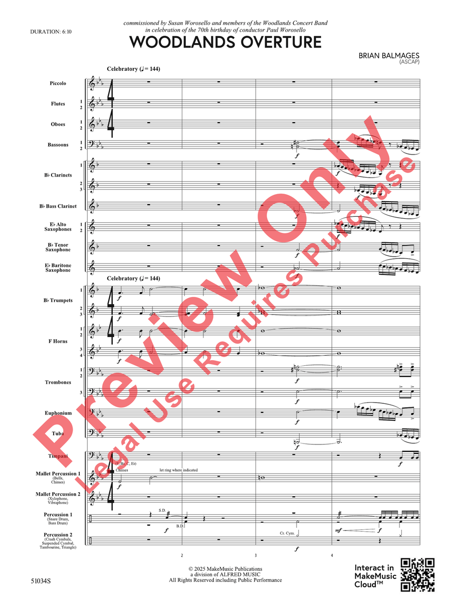 Woodlands Overture Woodlands Overture Concert Band scores gallery preview page 4