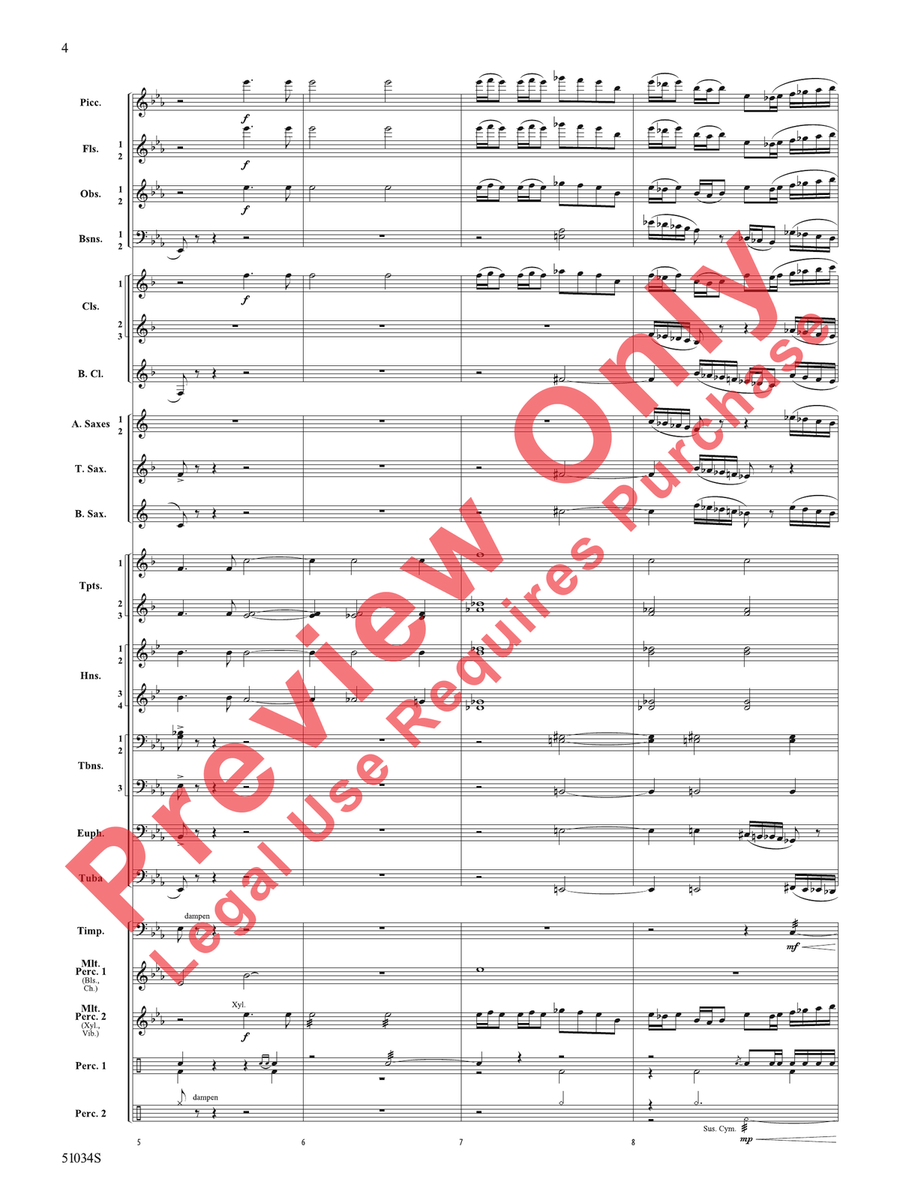 Woodlands Overture Woodlands Overture Concert Band scores gallery preview page 5