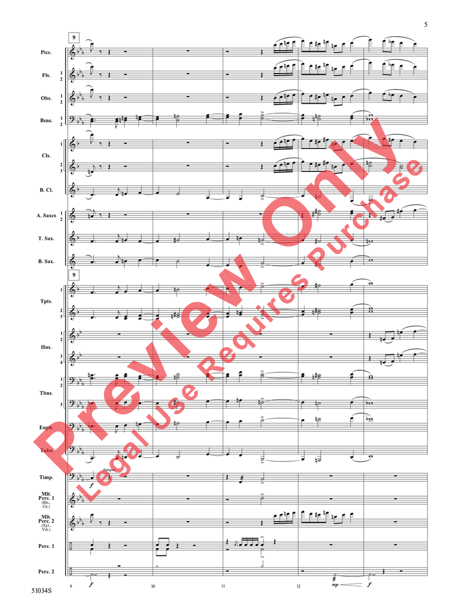 Woodlands Overture Woodlands Overture Concert Band scores gallery preview page 6