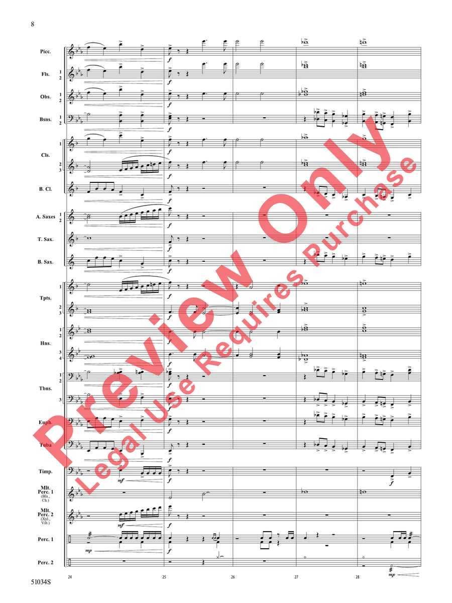 Woodlands Overture Woodlands Overture Concert Band scores gallery preview page 9