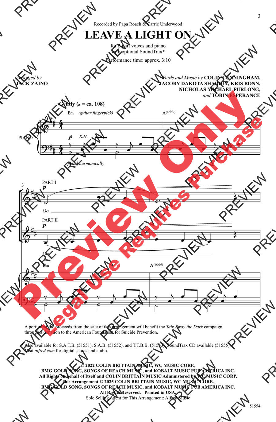 Leave a Light On Leave a Light On 2-Part scores gallery preview page 3