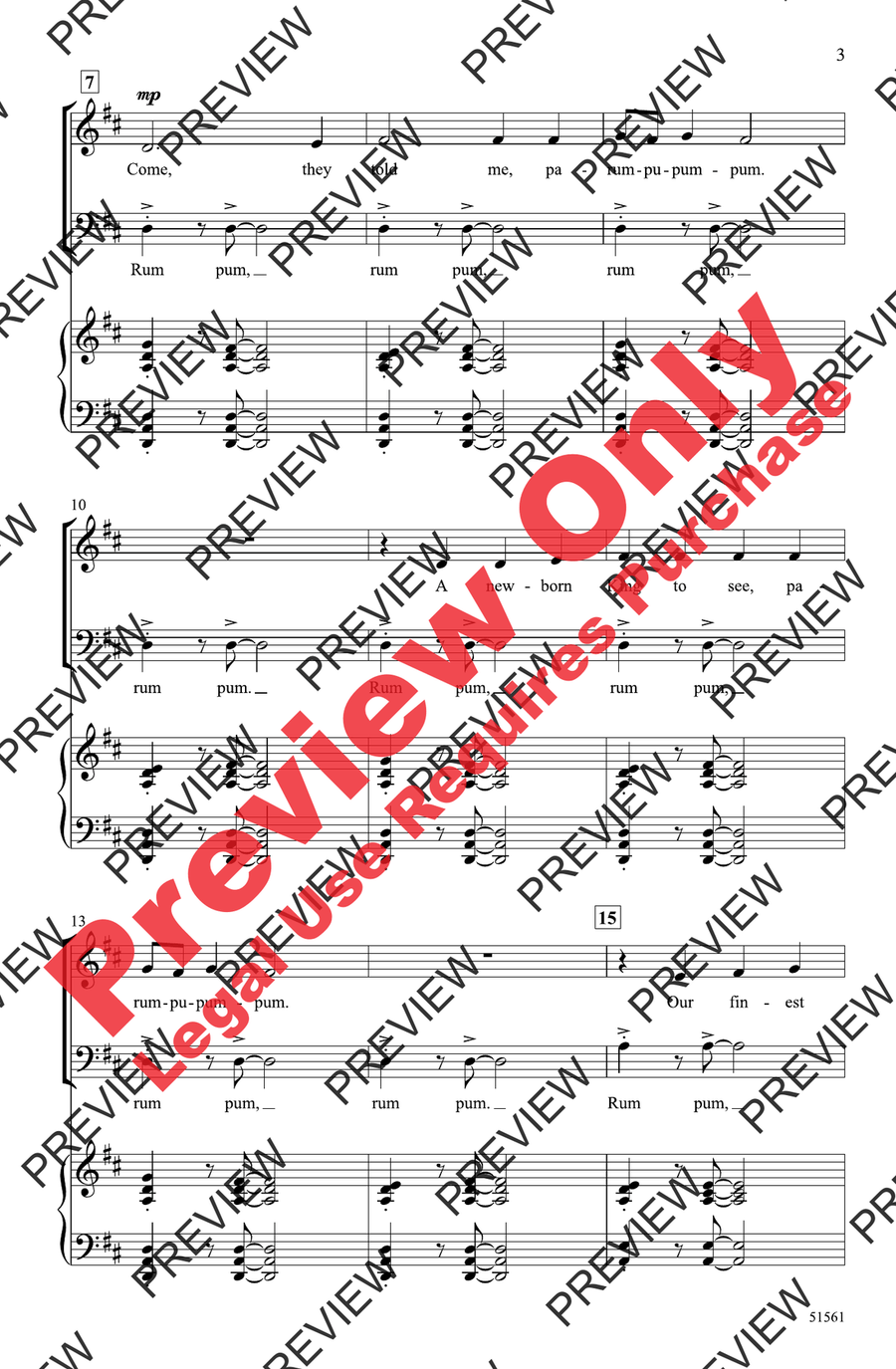 The Little Drummer Boy The Little Drummer Boy 3-Part scores gallery preview page 3