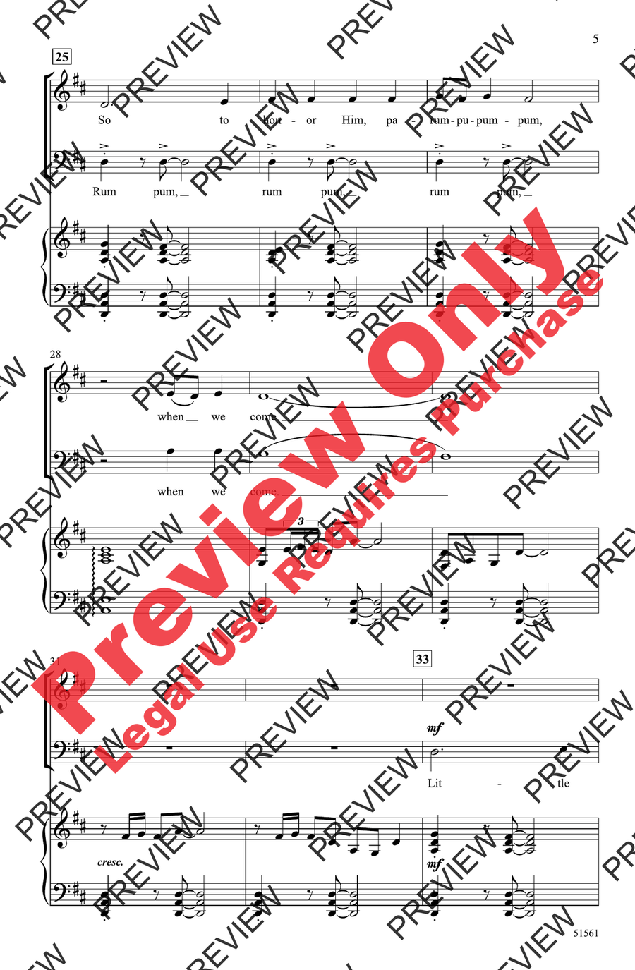 The Little Drummer Boy The Little Drummer Boy 3-Part scores gallery preview page 5