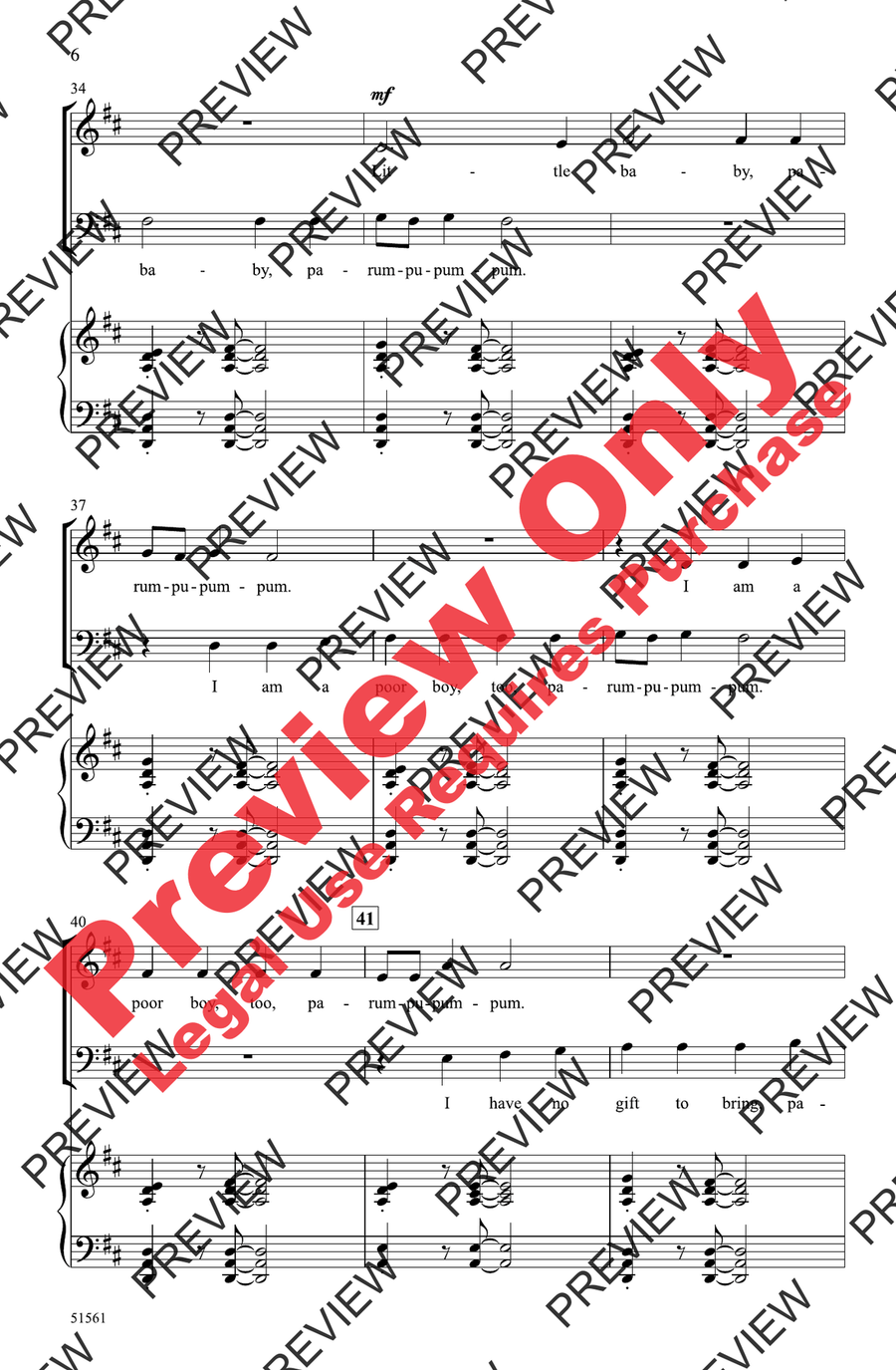 The Little Drummer Boy The Little Drummer Boy 3-Part scores gallery preview page 6