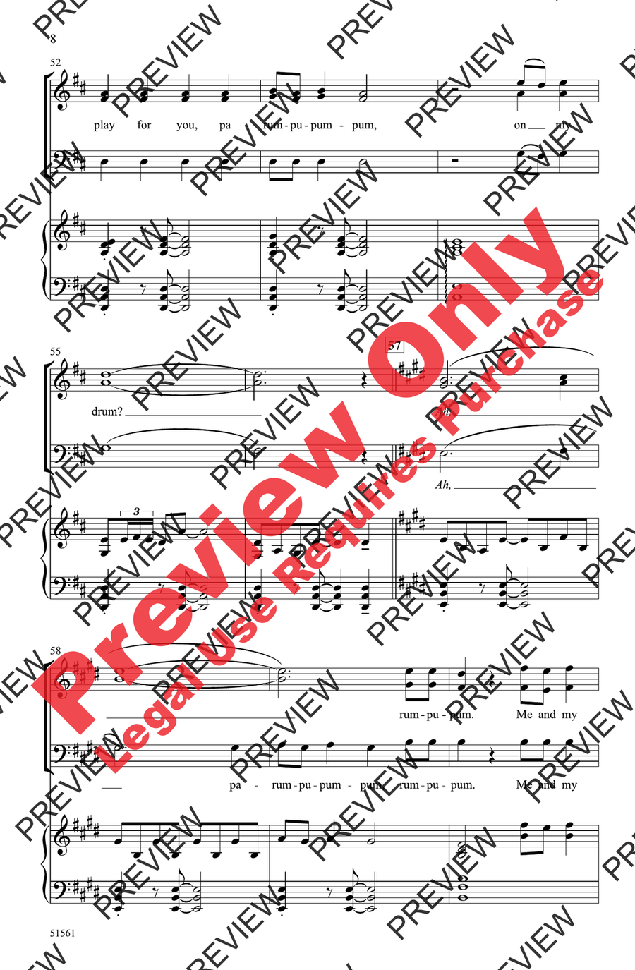 The Little Drummer Boy The Little Drummer Boy 3-Part scores gallery preview page 8
