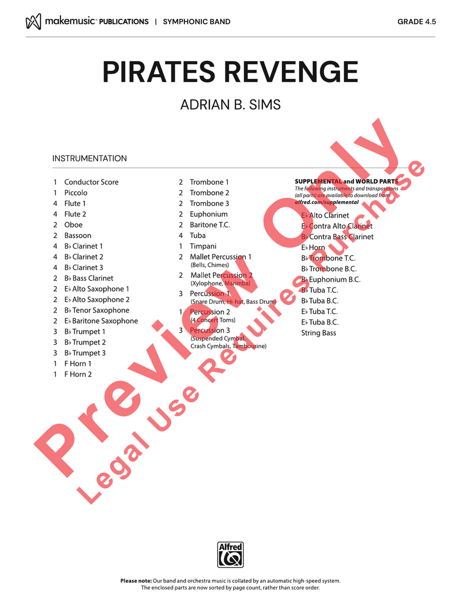 Pirates Revenge Pirates Revenge Concert Band scores gallery preview page 2