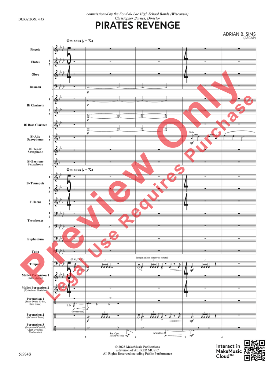 Pirates Revenge Pirates Revenge Concert Band scores gallery preview page 4