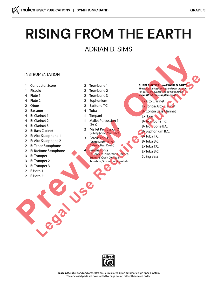 Rising From the Earth Rising From the Earth Concert Band scores gallery preview page 2