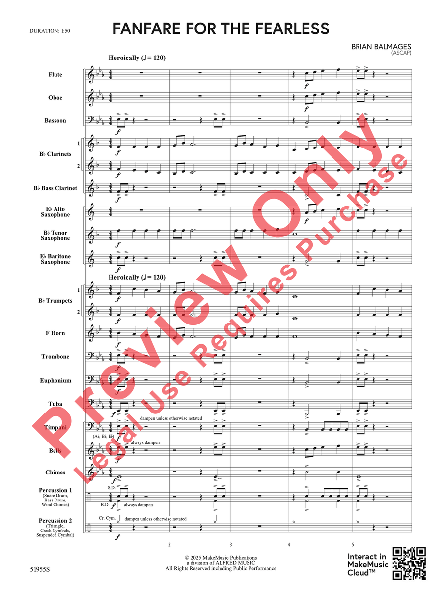 Fanfare for the Fearless Concert Band scores gallery preview page 4