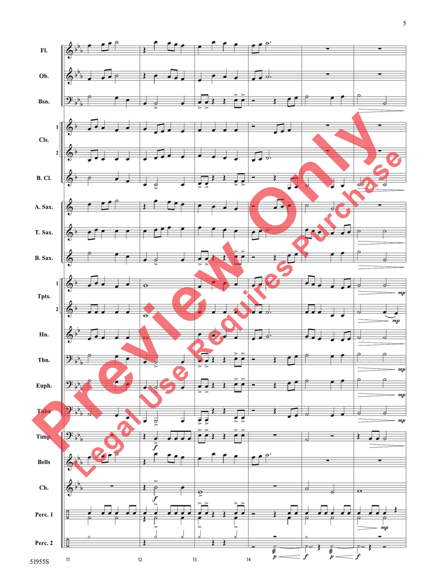 Fanfare for the Fearless Concert Band scores gallery preview page 6