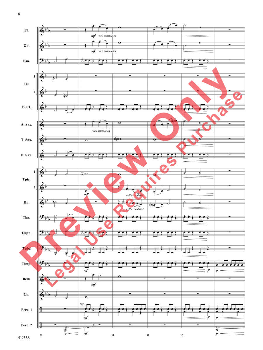 Fanfare for the Fearless Concert Band scores gallery preview page 9