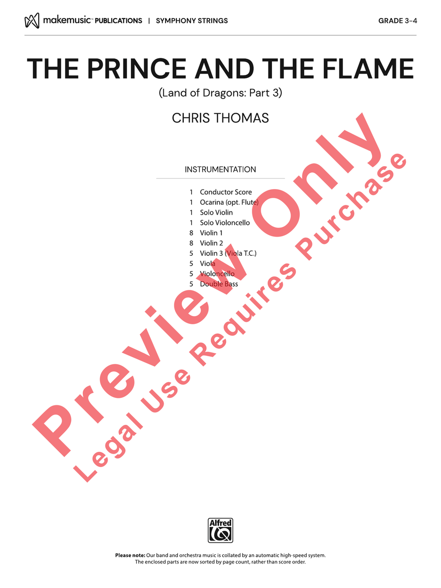 The Prince and the Flame The Prince and the Flame Full Orchestra scores gallery preview page 2