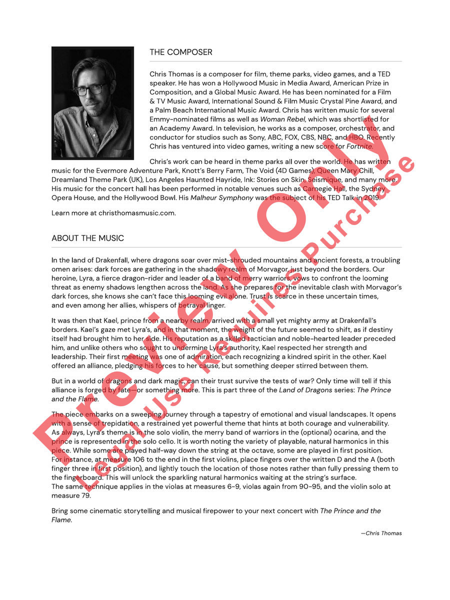 The Prince and the Flame The Prince and the Flame Full Orchestra scores gallery preview page 3