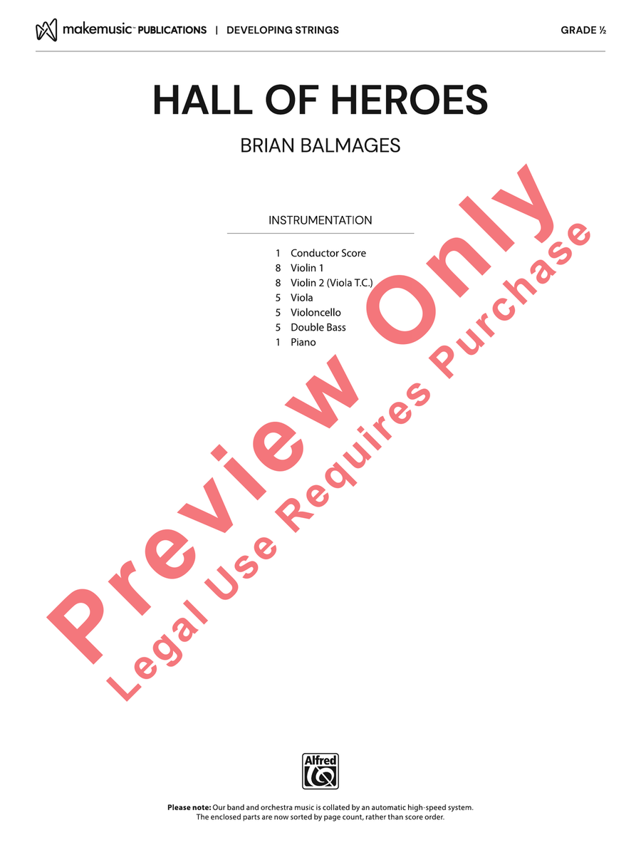 Hall of Heroes Hall of Heroes String Orchestra scores gallery preview page 2