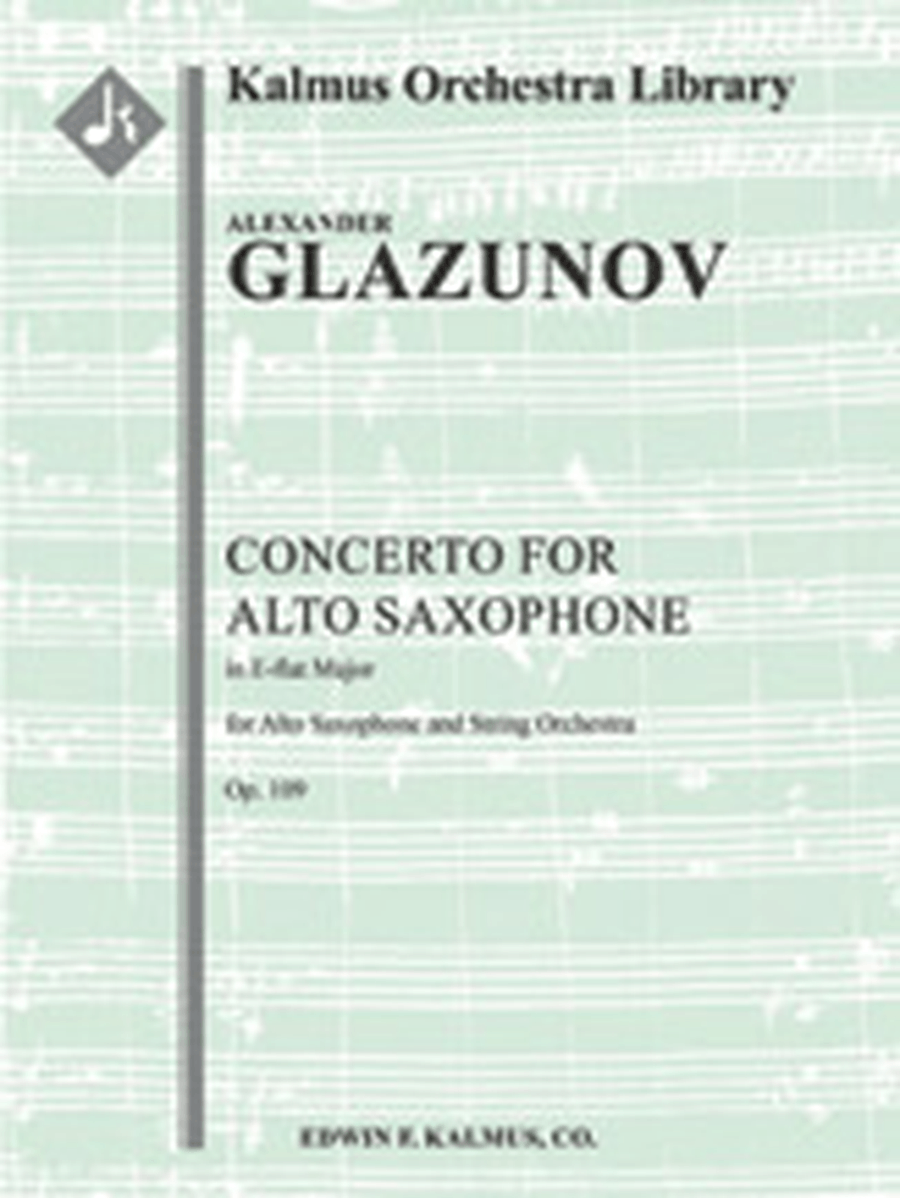 Concerto for Alto Saxophone in E-flat, Op. 109 String Orchestra scores gallery preview page 1